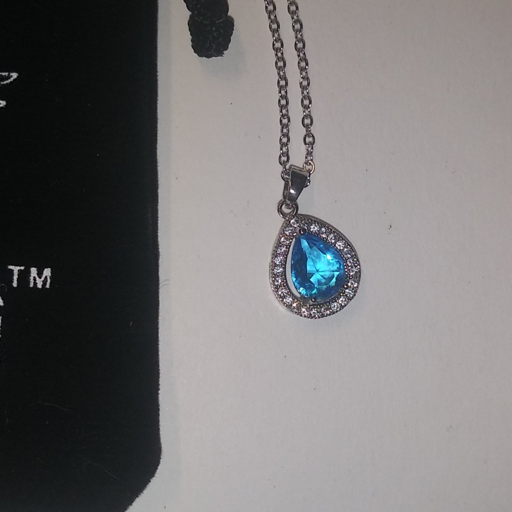 Nikola Valenti white gold plated Austrian blue gem - Picture 8 of 15